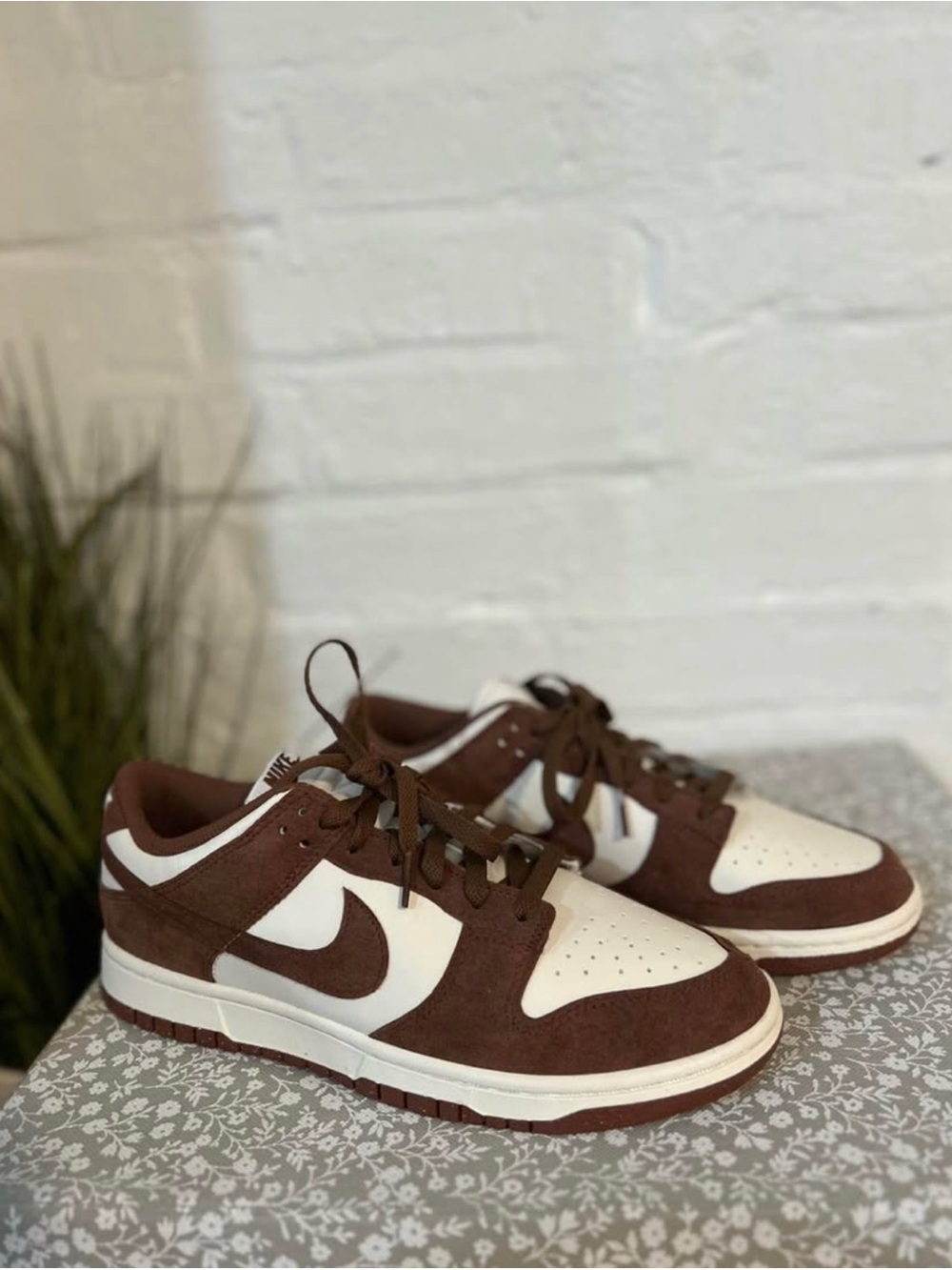 Nike Brown and White Low-Top Sneakers